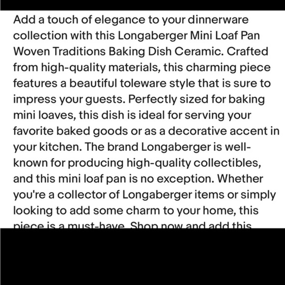 Longaberger woven traditions mini loaf pan - Picture 9 of 9